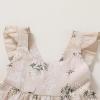 imageYOUNGER TREE Toddler Baby Girls Dress Summer Ruffle Sleeve Halter Casual Kids Beach SundressKhaki Flower