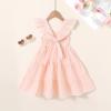 imageYOUNGER TREE Toddler Baby Girls Dress Summer Ruffle Sleeve Halter Casual Kids Beach SundressPink Stripe