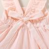 imageYOUNGER TREE Toddler Baby Girls Dress Summer Ruffle Sleeve Halter Casual Kids Beach SundressPink Stripe