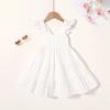 imageYOUNGER TREE Toddler Baby Girls Dress Summer Ruffle Sleeve Halter Casual Kids Beach SundressWhite Dress