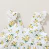 imageYOUNGER TREE Toddler Baby Girls Dress Summer Ruffle Sleeve Halter Casual Kids Beach SundressYellow Flower