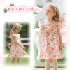 imageYOUNGER TREE Toddler Dress Baby Girl Summer Clothes Ruffle Sleeve Floral Smock Beach Boho Dresses Sundress Pink Floral 56X