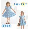 imageYOUNGER TREE Toddler Dress Baby Girl Summer Clothes Ruffle Sleeve Smock Beach Boho Dresses SundressBlue
