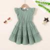 imageYOUNGER TREE Toddler Dress Baby Girl Summer Clothes Ruffle Sleeve Smock Beach Boho Dresses SundressGreen