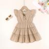 imageYOUNGER TREE Toddler Dress Baby Girl Summer Clothes Ruffle Sleeve Smock Beach Boho Dresses SundressKhaki