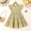 imageYOUNGER TREE Toddler Dress Baby Girl Summer Clothes Ruffle Sleeve Smock Beach Boho Dresses SundressKhaki Brown