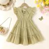 imageYOUNGER TREE Toddler Dress Baby Girl Summer Clothes Ruffle Sleeve Smock Beach Boho Dresses SundressKhaki Brown