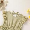 imageYOUNGER TREE Toddler Dress Baby Girl Summer Clothes Ruffle Sleeve Smock Beach Boho Dresses SundressKhaki Brown