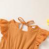 imageYOUNGER TREE Toddler Dress Baby Girl Summer Clothes Ruffle Sleeve Smock Beach Boho Dresses SundressOrange Brown