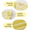 imageYOUNGER TREE Toddler Dress Baby Girl Summer Clothes Ruffle Sleeve Smock Beach Boho Dresses SundressYellow