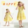 imageYOUNGER TREE Toddler Dress Baby Girl Summer Clothes Ruffle Sleeve Smock Beach Boho Dresses SundressYellow