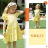 imageYOUNGER TREE Toddler Dress Baby Girl Summer Clothes Ruffle Sleeve Smock Beach Boho Dresses SundressYellow