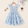 imageYOUNGER TREE Toddler Girl Dress Baby Girls Summer Clothes Ruffle Sleeve Floral Smock Beach Boho Dresses SundressBlue Floral