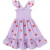 imageToddler Baby Girls Dress Floral Embroidered Boho Sleeveless Beach Butterfly SundressPurple and Flowers
