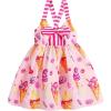 imageToddler Baby Girls Summer Skirt Ice Cream Print Sleeveless Strap Backless DressCandy Ice Cream