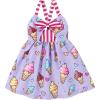 imageToddler Baby Girls Summer Skirt Ice Cream Print Sleeveless Strap Backless DressPurple Ice Cream