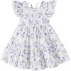 imageYOUNGER TREE Toddler Baby Girl Boho Dress Linen Ruffle Sleeveless Casual Dress Kids Solid Floral Summer Beach SundressPurple Floral