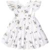 imageYOUNGER TREE Toddler Baby Girl Boho Dress Linen Ruffle Sleeveless Casual Dress Kids Solid Floral Summer Beach SundressWhite Floral