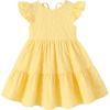 imageYOUNGER TREE Toddler Baby Girl Boho Dress Linen Ruffle Sleeveless Casual Dress Kids Solid Floral Summer Beach SundressYellow Floral