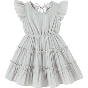 imageYOUNGER TREE Toddler Dress Baby Girl Summer Clothes Ruffle Sleeve Smock Beach Boho Dresses SundressGrey