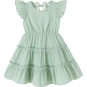imageYOUNGER TREE Toddler Dress Baby Girl Summer Clothes Ruffle Sleeve Smock Beach Boho Dresses SundressMint Green