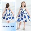 imageYOUNGER TREE 15T Toddler Kids Girls Summer Dress Sling Blue Floral Casual Dress Pattern Girls Party Dress SleevelessBlue Flora Strap Dress
