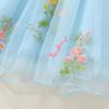 imageYOUNGER TREE 15T Toddler Kids Girls Summer Dress Sling Blue Floral Casual Dress Pattern Girls Party Dress SleevelessBlue Floral Tulle Sling Dress