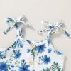 imageYOUNGER TREE 15T Toddler Kids Girls Summer Dress Sling Blue Floral Casual Dress Pattern Girls Party Dress SleevelessBlue Florala