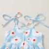 imageYOUNGER TREE 15T Toddler Kids Girls Summer Dress Sling Blue Floral Casual Dress Pattern Girls Party Dress SleevelessBluewhite Flowers
