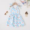 imageYOUNGER TREE 15T Toddler Kids Girls Summer Dress Sling Blue Floral Casual Dress Pattern Girls Party Dress SleevelessBluewhite Flowers