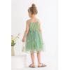 imageYOUNGER TREE 15T Toddler Kids Girls Summer Dress Sling Blue Floral Casual Dress Pattern Girls Party Dress SleevelessGreen Floral Tulle Sling Dress