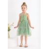 imageYOUNGER TREE 15T Toddler Kids Girls Summer Dress Sling Blue Floral Casual Dress Pattern Girls Party Dress SleevelessGreen Floral Tulle Sling Dress
