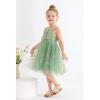 imageYOUNGER TREE 15T Toddler Kids Girls Summer Dress Sling Blue Floral Casual Dress Pattern Girls Party Dress SleevelessGreen Floral Tulle Sling Dress