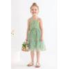 imageYOUNGER TREE 15T Toddler Kids Girls Summer Dress Sling Blue Floral Casual Dress Pattern Girls Party Dress SleevelessGreen Floral Tulle Sling Dress