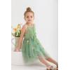 imageYOUNGER TREE 15T Toddler Kids Girls Summer Dress Sling Blue Floral Casual Dress Pattern Girls Party Dress SleevelessGreen Floral Tulle Sling Dress