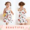imageYOUNGER TREE 15T Toddler Kids Girls Summer Dress Sling Blue Floral Casual Dress Pattern Girls Party Dress SleevelessOffwhitefloral
