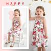 imageYOUNGER TREE 15T Toddler Kids Girls Summer Dress Sling Blue Floral Casual Dress Pattern Girls Party Dress SleevelessPink Floral Dress