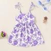 imageYOUNGER TREE 15T Toddler Kids Girls Summer Dress Sling Blue Floral Casual Dress Pattern Girls Party Dress SleevelessPurple Flowers