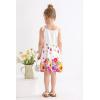 imageYOUNGER TREE 15T Toddler Kids Girls Summer Dress Sling Blue Floral Casual Dress Pattern Girls Party Dress SleevelessWhite and Pink Floral