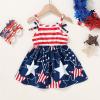 imageYOUNGER TREE 4th of July Toddler Baby Girl Dress Independence Day Outfit Kids American Flag Stars ClothesBluered1