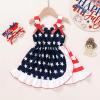 imageYOUNGER TREE 4th of July Toddler Baby Girl Dress Independence Day Outfit Kids American Flag Stars ClothesBluered3