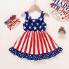 imageYOUNGER TREE 4th of July Toddler Baby Girl Dress Independence Day Outfit Kids American Flag Stars ClothesBluered4