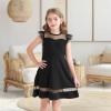 imageYOUNGER TREE Girls Dress Summer Sleeveless Round Neck Mesh A Line Casual Dresses with Pockets 613 YearsBlack