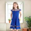 imageYOUNGER TREE Girls Dress Summer Sleeveless Round Neck Mesh A Line Casual Dresses with Pockets 613 YearsBlue