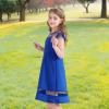 imageYOUNGER TREE Girls Dress Summer Sleeveless Round Neck Mesh A Line Casual Dresses with Pockets 613 YearsBlue