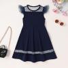 imageYOUNGER TREE Girls Dress Summer Sleeveless Round Neck Mesh A Line Casual Dresses with Pockets 613 YearsDeep Blue