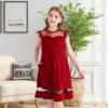 imageYOUNGER TREE Girls Dress Summer Sleeveless Round Neck Mesh A Line Casual Dresses with Pockets 613 YearsRed