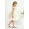 imageYOUNGER TREE Toddler Baby Girls Rainbow Dress Princess Sleeveless Halter Beach Tutu SundressBeige