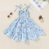 imageYOUNGER TREE Toddler Baby Girls Rainbow Dress Princess Sleeveless Halter Beach Tutu SundressBlue Floral