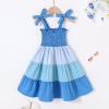 imageYOUNGER TREE Toddler Baby Girls Rainbow Dress Princess Sleeveless Halter Beach Tutu SundressGradient Blue